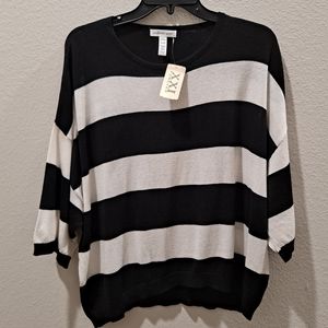 Forever 21 black and ivory striped sweater